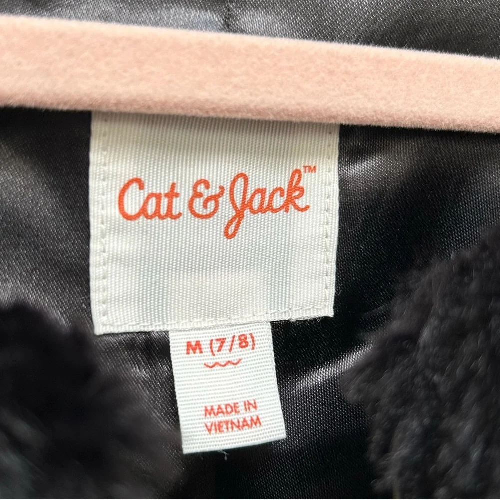 Cat & Jack Faux Fur Black Shrug Size M